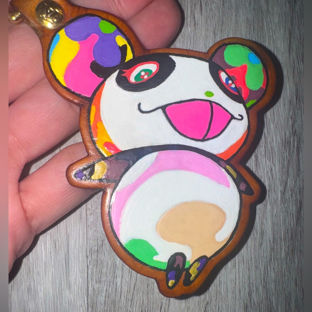 Vintage Louis Vuitton x Murakami Collectable Panda Keychain Vachetta Porte Cles